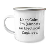 Keep Calm Electrical Engineer Gifts, Funny Camping Mug from Friends for Graduation - 'I'm (almost) An Electrical Engineer.' - Image 1