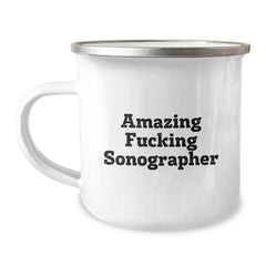 Funny Sonographer Gifts from Friends, Amazing Sonographer Birthday Unique Gifts for Sonographer, Funny Camping Mug with Quote - Image 1