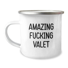 Funny Valet Gifts - Amazing F--king Valet Quote Camping Mug for Birthday - Gifts from Friends for Valet, Men, Women, Family - Unique and Humorous Valet Lover Present - Image 1