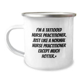 Tattooed Nurse Practitioner Funny Camping Mug Gifts from Friends for Birthday - Image 1