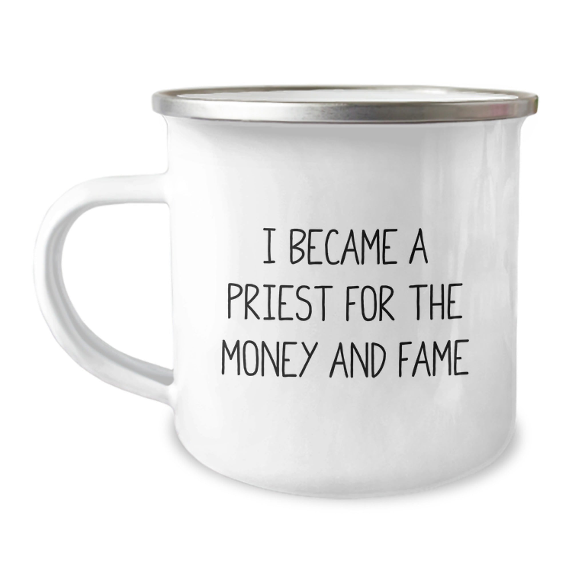 Unique Gifts for Priest Friends from Family, Funny Quote Camping Mug for Graduation - Image 1