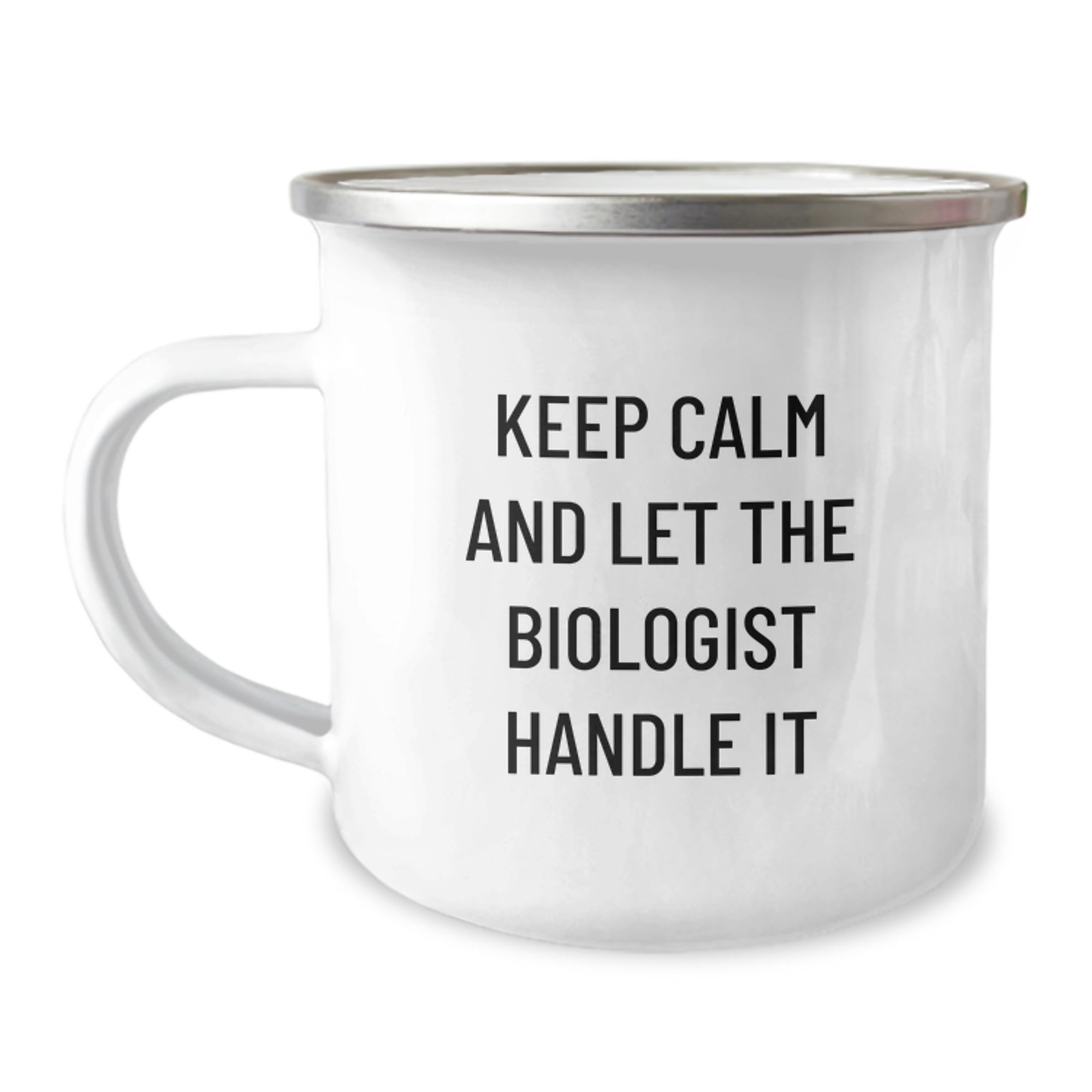 Funny Biologist Gifts from Friends and Family - Keep Calm And Let The Biologist Handle It, Camping Mug for Graduation - Image 1