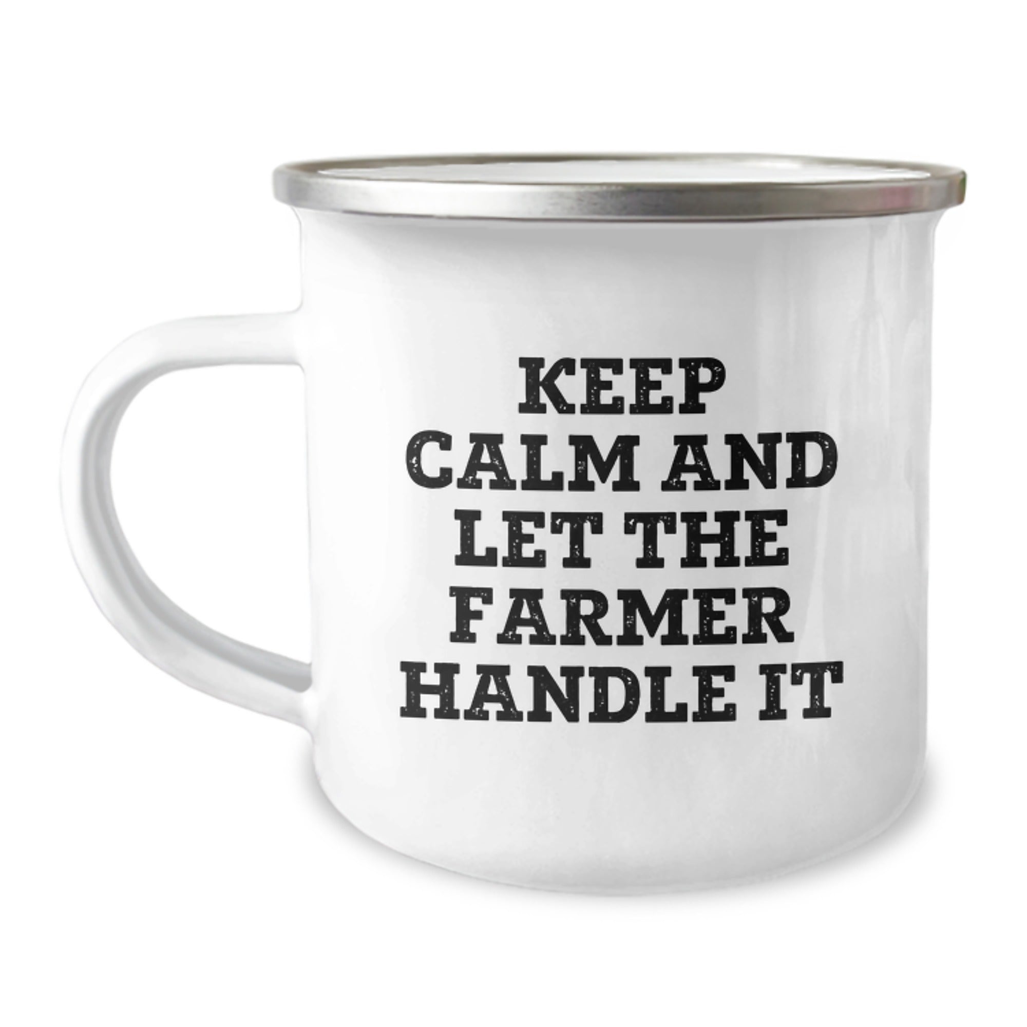 Funny Farmer Gifts from Friends for Birthday, Keep Calm And Let The Farmer Handle It Camping Mug - Image 1