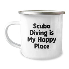 Scuba Diving Enthusiast Gifts for Him from Men, Funny Scuba Diving Is My Happy Place Valentine's Unique Gifts for Scuba Diving Lovers - Image 1