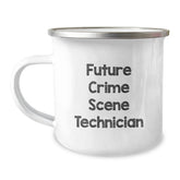 Gifts for Crime Scene Technician, Funny Mugs for Men, Christmas Unique Gifts from Family, 'Future Crime Scene Technician' Camping Mug - Image 1