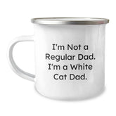 Funny White Cat Dad Camping Mug Gifts for White Cat Lovers from Men to Family - Image 1