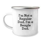Funny Beagle Dog Gifts for Dad from Family - Christmas Unique Beagle Dad Mug, Enamel Camping Mug for Beagle Lover - Image 1