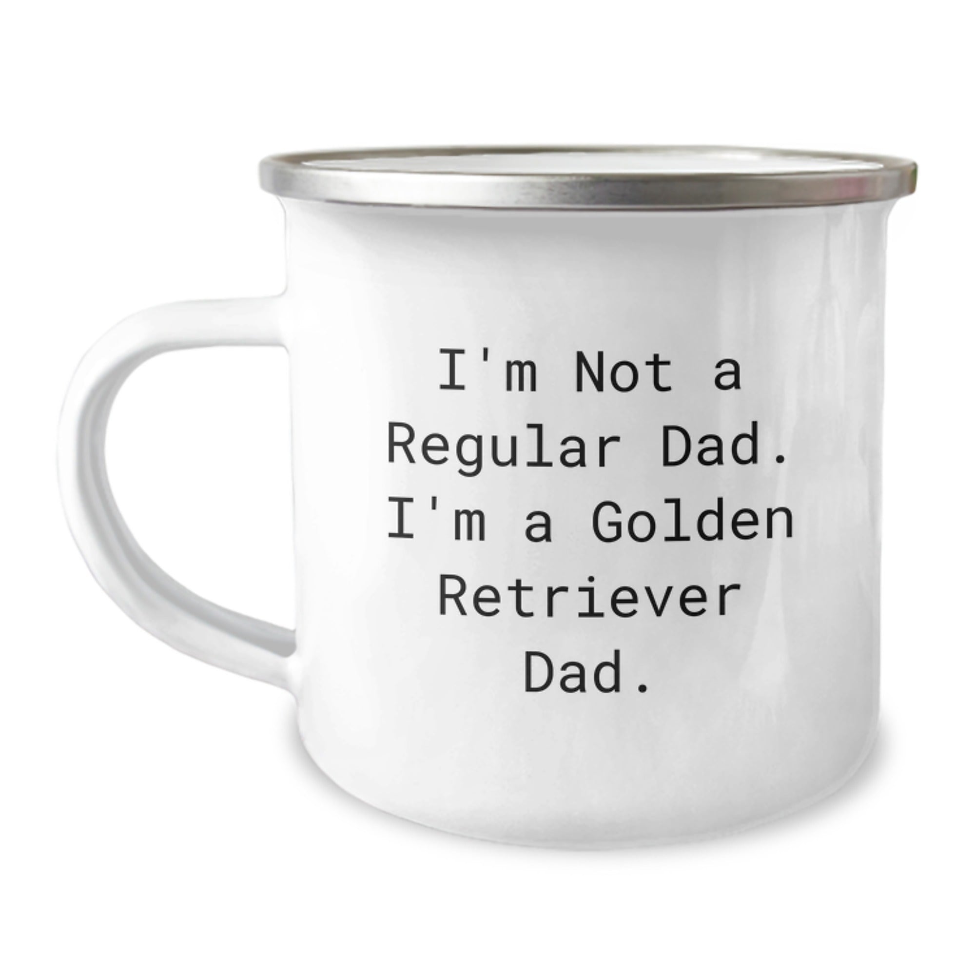 Funny Golden Retriever Dad Camping Mug, Gifts from Family for Golden Retriever Dog Birthday, 'I'm Not A Regular Dad. I'm A Golden Retriever Dad.' - Image 1