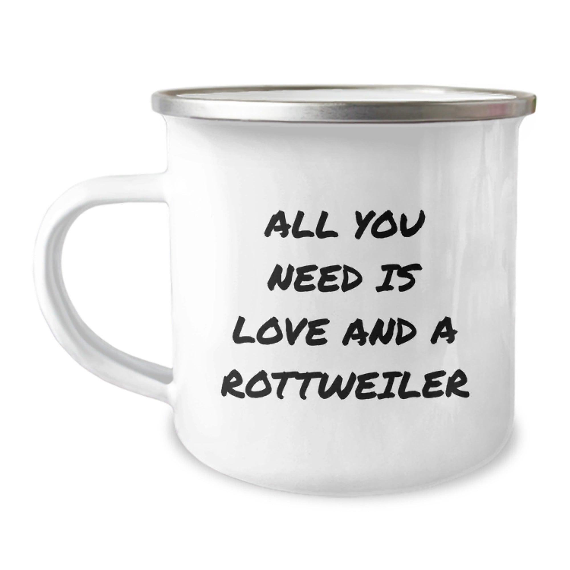 Rottweiler Dog Lover's Camping Mug - Funny Quote Gifts from Friends to Family - Image 1