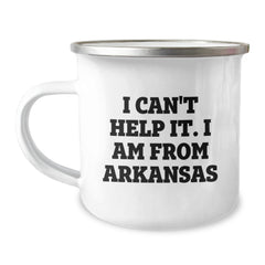 Arkansas Proud Gifts from Friends, Funny Camping Mug for Birthday - I Can't Help It. I Am From Arkansas - Image 1