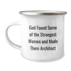 Funny Architect Christmas Unique Gifts from Men to Women Friends Family Camping Mug for the Strongest Architect Women - Image 1