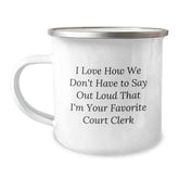 Court Clerk Gifts Unique - Funny Christmas Memorable Presents for Men Women Friends Coworkers Family from Court Clerks - Court Clerk Camping Mug - Image 1
