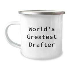 Funny Inspirational Gifts for Drafter Friends from Men - World's Greatest Drafter Christmas Unique Camping Mug - Image 1