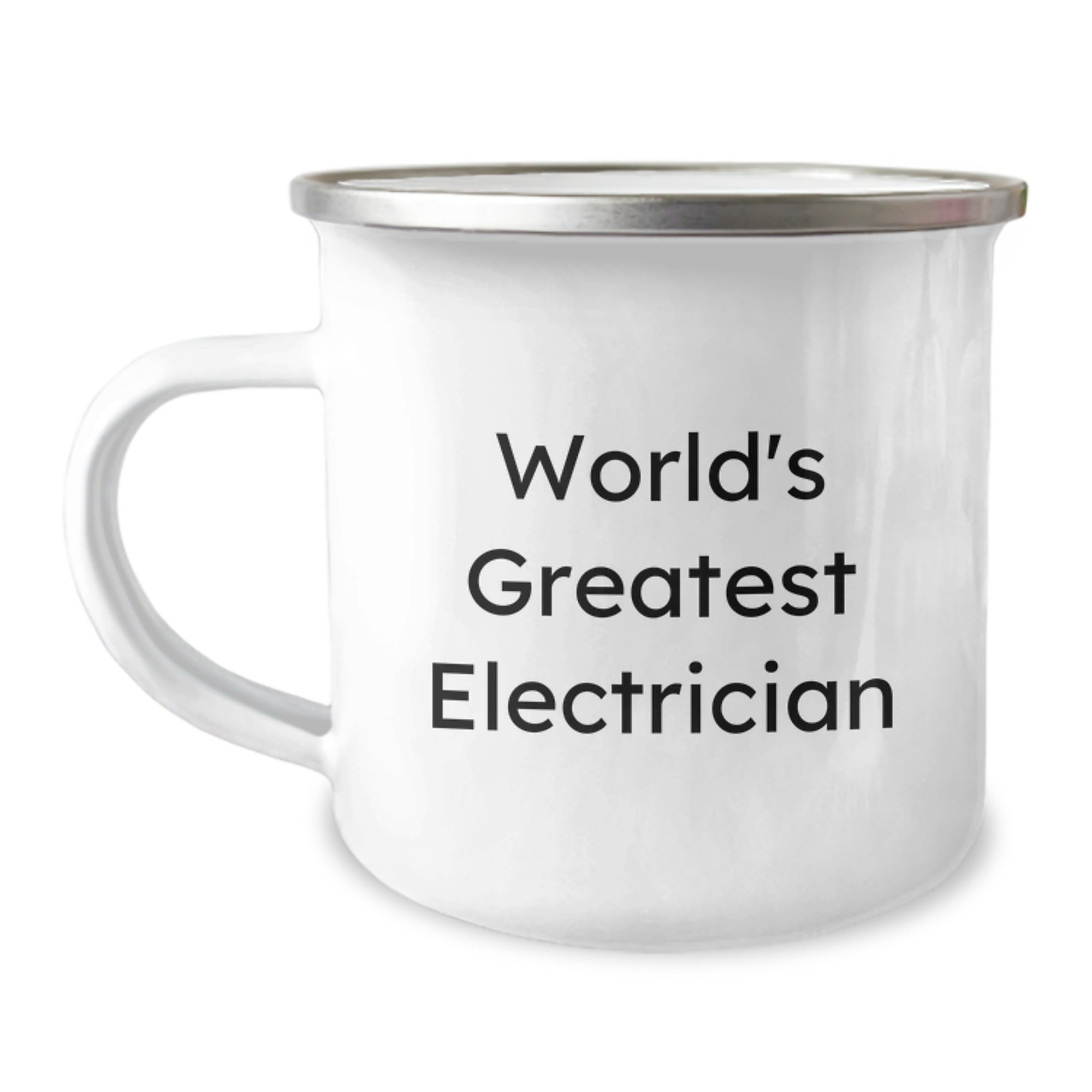 Funny Electrician Gifts for Men from Friends, World's Greatest Electrician Enamel Camping Mug, Birthday Unique Gifts - Image 1