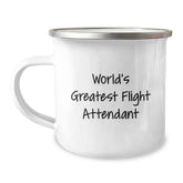 Gifts from Friends for World's Greatest Flight Attendant Funny Birthday Camping Mug - Flight Attendant Gifts for Men Women - Image 1