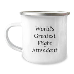 Funny Flight Attendant Gifts for Men from Friends, World's Greatest Flight Attendant Camping Mug Unique Birthday Unique Gifts for Flight Attendant, Stainless Steel with Enamel Finish - Image 1