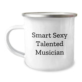 Funny Musician Gifts, Smart Sexy Talented Musician Quote, 12 oz Stainless Steel Camping Mug, Perfect Graduation Unique Gifts from Friends to Musician - Image 1
