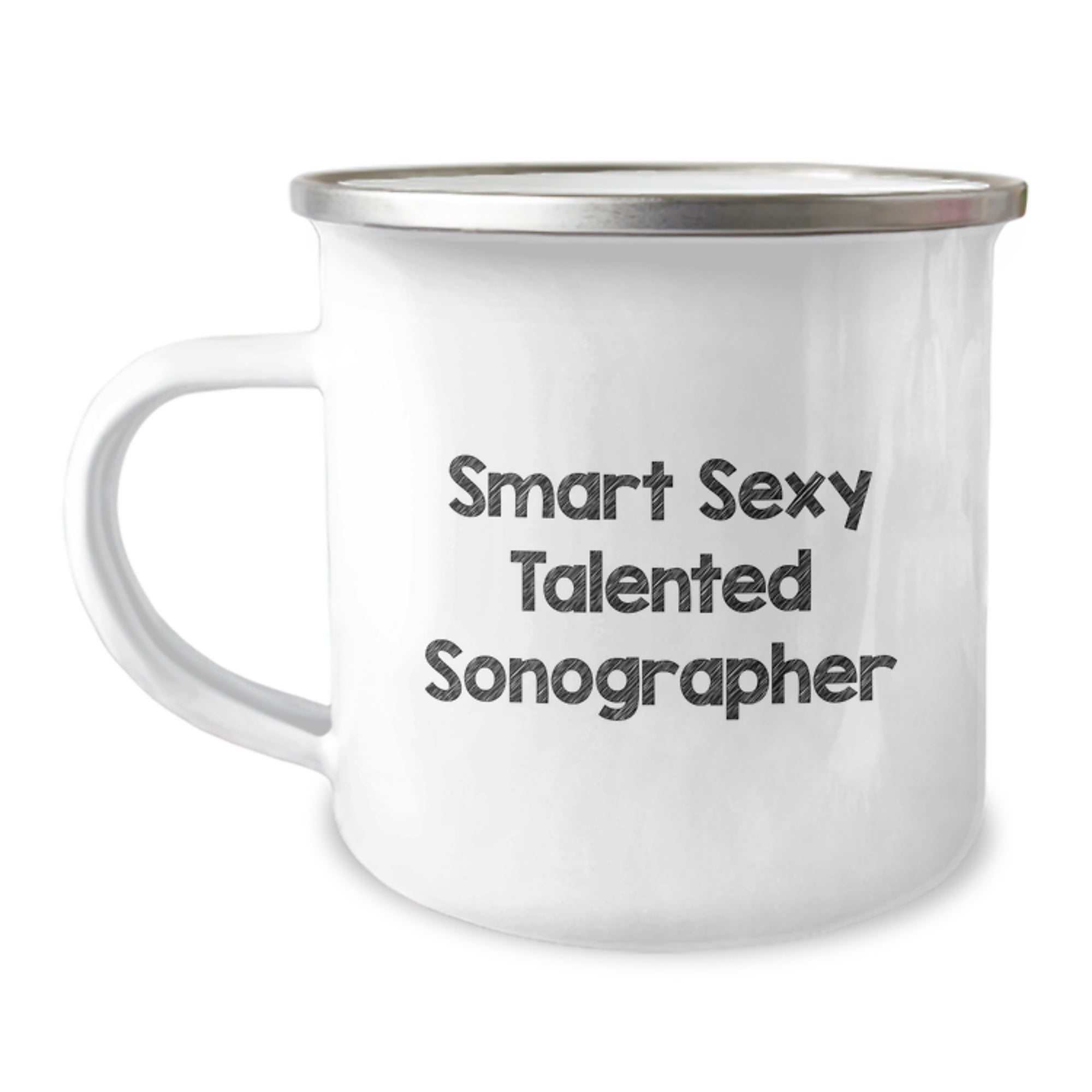 Funny Sonographer Gifts from Friends for Graduation, Smart Sexy Talented Sonographer Cafe Mug, 12 oz Stainless Steel with Enamel Finish - Image 1