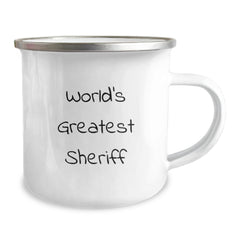 Sheriff Gifts for Men - Funny Sheriff Camping Mug, World's Greatest Sheriff Quote, Christmas Unique Gifts from Friends to Sheriff - Image 2