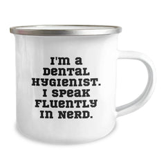 Funny Dental Hygienist Gifts from Coworkers for Christmas Unique Mugs with I'm A Dental Hygienist. I Speak Fluently In genius. - Image 2