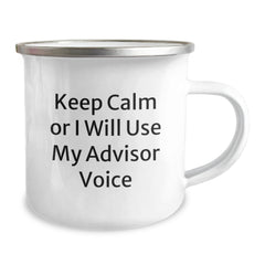 Funny Advisor Gifts for Men Friends - Keep Calm Or I Will Use My Advisor Voice Camping Mug, Christmas Unique Gifts from Family - Image 2