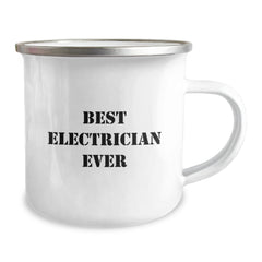 Funny Electrician Gifts from Friends Best Electrician Ever 12 oz Camping Mug for Graduation - Image 2