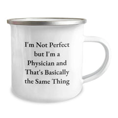 Funny Physician Gifts for Men, 'I'm Not Perfect' Camping Mug, Birthday Unique Gifts from Friends to Coworkers - Image 2
