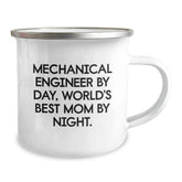 Mechanical Engineer Gifts from Mom, Funny Camping Mug for Graduation, Mechanical Engineer By Day, World's Best Mom By Night. - Image 2