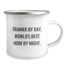 Trainer Gifts for Men - Funny Camping Mug, Trainer By Day, World's Best Mom By Night, Unique Christmas Unique Gifts from Dad to Trainer - Image 2