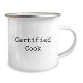Funny Cook Gifts from Friends for Birthday, Camping Mug Quote Certified Cook, 12 oz Capacity - Image 2