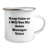 Funny Sales Manager Gifts from Men to Friends - Keep Calm or I'll Use My Sales Manager Voice Christmas Unique Gifts for Sales Manager - Image 2