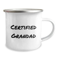 Funny Grandad Camping Mug, Gifts from Family to Grandad, 'Certified Grandad' Quote, 12 oz Stainless Steel, Perfect for Graduation Gift - Image 2