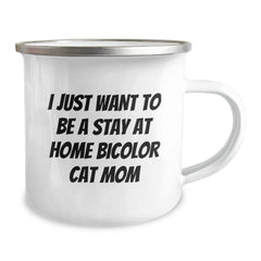 Funny Bicolor Cat Mom Gifts from Family for Christmas Unique Camping Mug - Image 2
