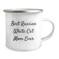 Russian White Cat Gifts from Family for Best Mom Ever, Funny Camping Mug for Graduation - Image 2