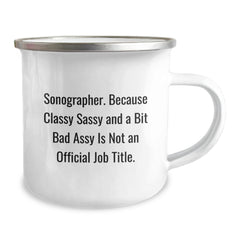 Funny Sonographer Gifts for Women - Enamel Camping Mug with Sassy Sonographer Quote, Perfect for Christmas Unique Gifts from Friends or Family - Image 2