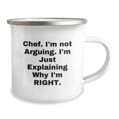 Funny Chef Gifts for Men - Camping Mug with 'I'm Not Arguing. I'm Just Explaining Why I'm Right.' Quote, Stainless Steel, Christmas Unique Gifts from Friends - Image 2