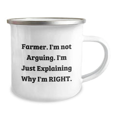 Farmer Funny Mugs Gifts from Friends for Christmas Unique Farmer Mugs - 'I'm Not Arguing, I'm Just Explaining Why I'm Right' Funny Camping Mug - Image 2