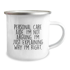 Funny Personal Care Aide Gifts from Men - Explaining Right Christmas Unique Mugs for Personal Care Aide Women - Camping Mug for Personal Care Aide Enthusiasts - Image 2