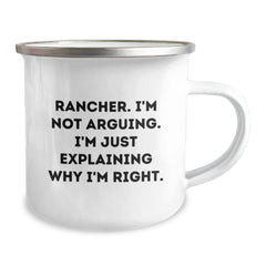 Funny Rancher Gifts, Camping Mug for Rancher Friends and Family, Christmas Unique Presents from Men, Women, or Friends to Ranchers - Image 2