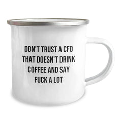 Funny CFO Gifts from Men to CFO Friends, Christmas Unique Gifts for CFO Colleagues, Enamel Camping Mugs with Funny Quotes - Image 2