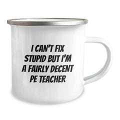 Funny PE Teacher Camping Mug Gifts from Friends to Family Members, Perfect for Christmas Unique Presents - Image 2