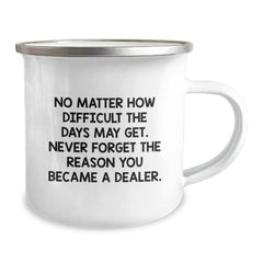 Funny Dealer Gifts for Friends - 'No Matter How Difficult The Days May Get' Camping Mug for Dealer Enthusiasts, a Ideal Gift from Friends, Family, or Coworkers for the Holidays - Image 2