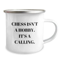 Funny Chess Gifts for Men from Family - 'Chess Isn't A Hobby. It's A Calling.' Camping Mug, 12 oz - Image 2