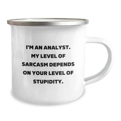 Funny Analyst Gifts, Valentine's Unique Gifts from Friends to Analyst Coworkers, I'm An Analyst Camping Mug - Image 2