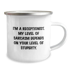 Funny Receptionist Gifts from Coworkers, Unique Christmas Unique Gifts for Receptionists, Camping Mug - Image 2