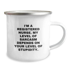Funny Gifts for Registered Nurses, Camping Mugs with Sarcasm Quote, Christmas Unique Presents from Friends to Family Members - Image 2