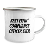 Funny Compliance Officer Gifts for Him or Her, Best Effin' Compliance Officer Ever Camping Mug, 12 oz Stainless Steel, Graduation Unique Gifts from Friends - Image 2