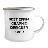 Graphic Designer Gifts from Friends to Coworkers - Funny Best Effin' Graphic Designer Ever Christmas Mugs for Graphic Designers - Image 2