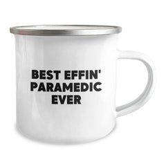 Funny Rescue Worker Gifts from Friends and Family for Graduation - Best Effin' Rescue Worker Ever Camping Mug, 12 oz Stainless Steel with Enamel Finish - Image 2