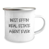Funny Real Estate Agent Gifts from Friends to Best Effin' Real Estate Agent Ever, Camping Mug for Graduation - Image 2